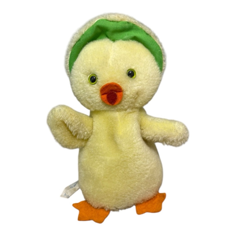 Vintage Knickerbocker Duck Bean Bag Stuffed Animal green eyes